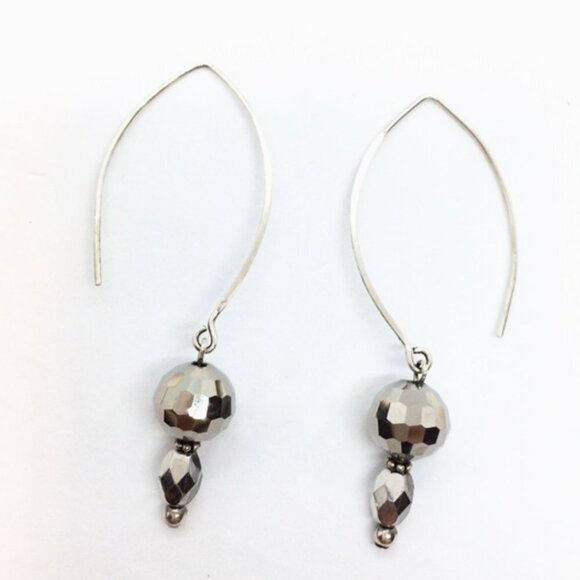 3/$30 DONNA DRESSLER STERLING SILVER EARRINGS EAR WIRE DISCO BALL - Picture 3 of 10